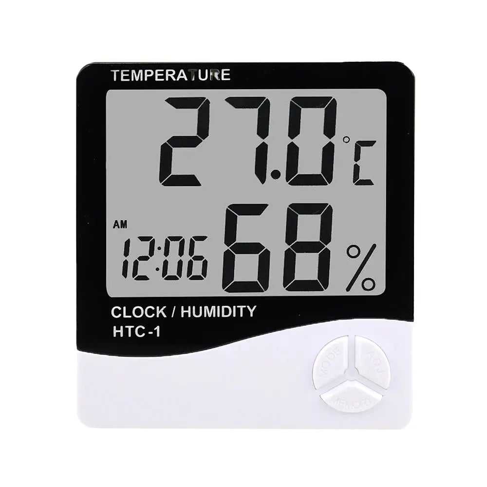LCD Electronic Digital Temperature Humidity Meter Thermometer Hygrometer Indoor Outdoor Weather Station Clock HTC-1 HTC-2 GreatEagleInc