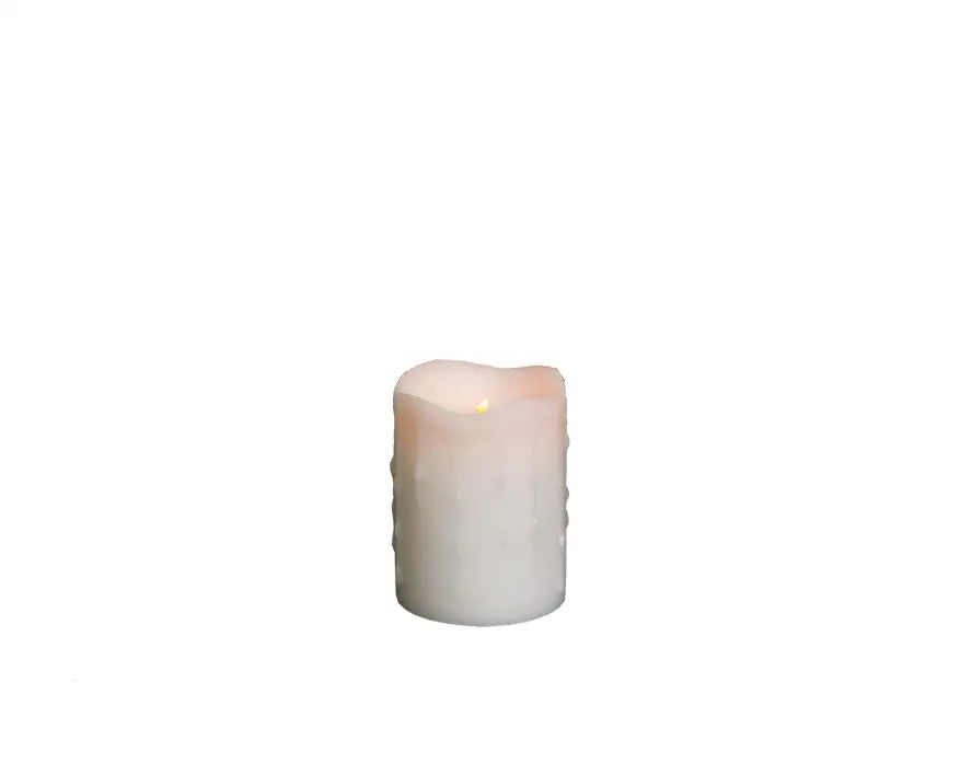 LED Wax Dripping Pillar Candle (Set of 4) 3"Dx4"H Wax/Plastic - 2 C Batteries Not Included Melrose Intl.