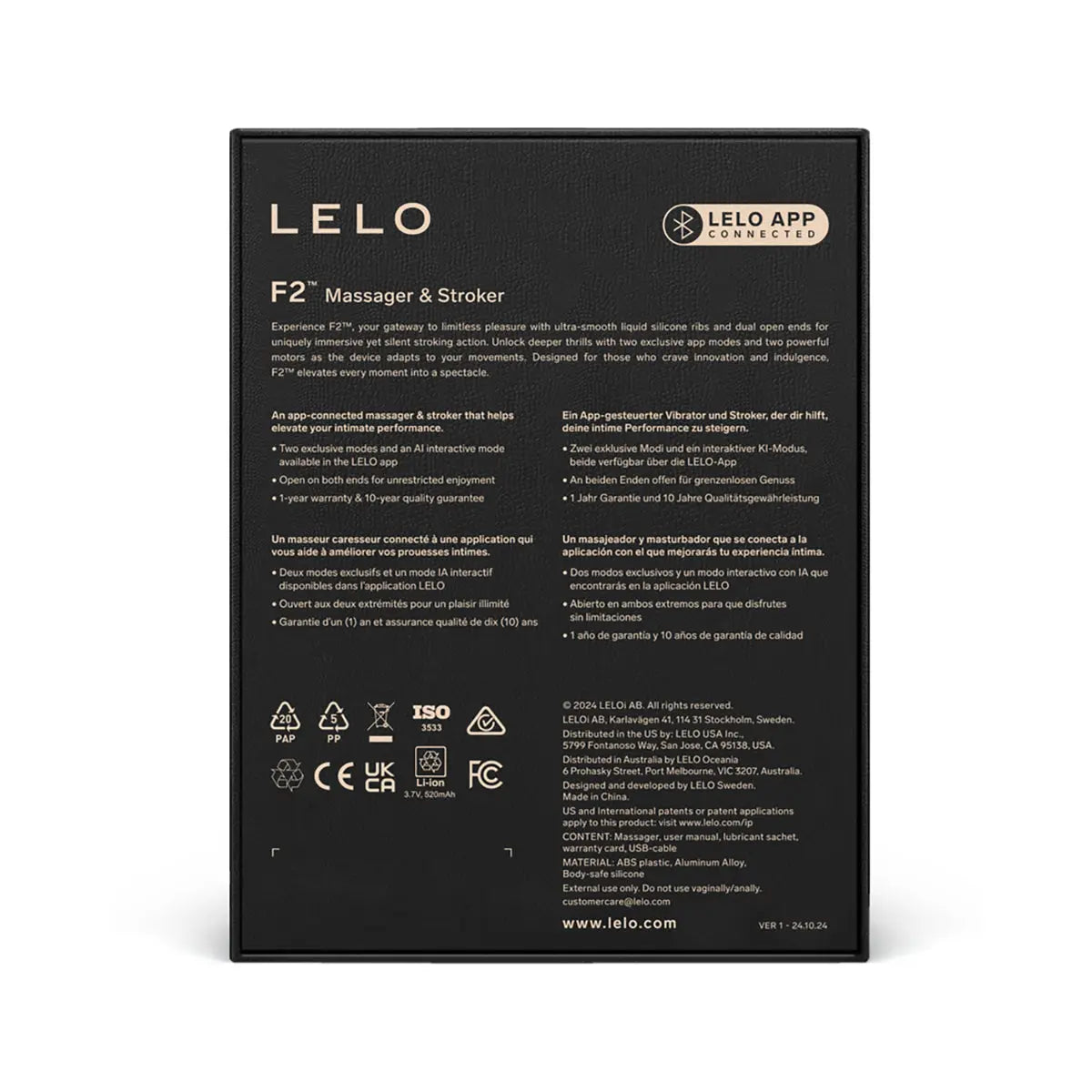 LELO F2S Massager & Stroker Red LELO
