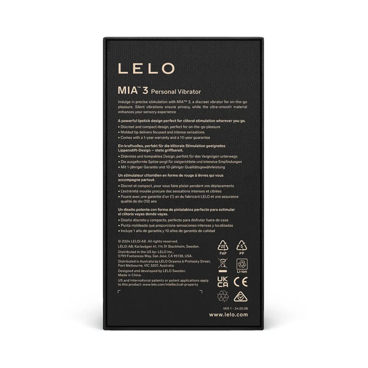 LELO MIA 3 Personal Vibrator Black - GreatEagleInc