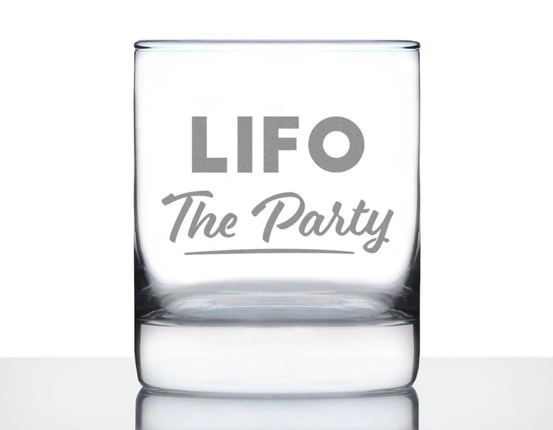 LIFO the Party Whiskey Rocks Glass - Accounting Gifts Bevvee