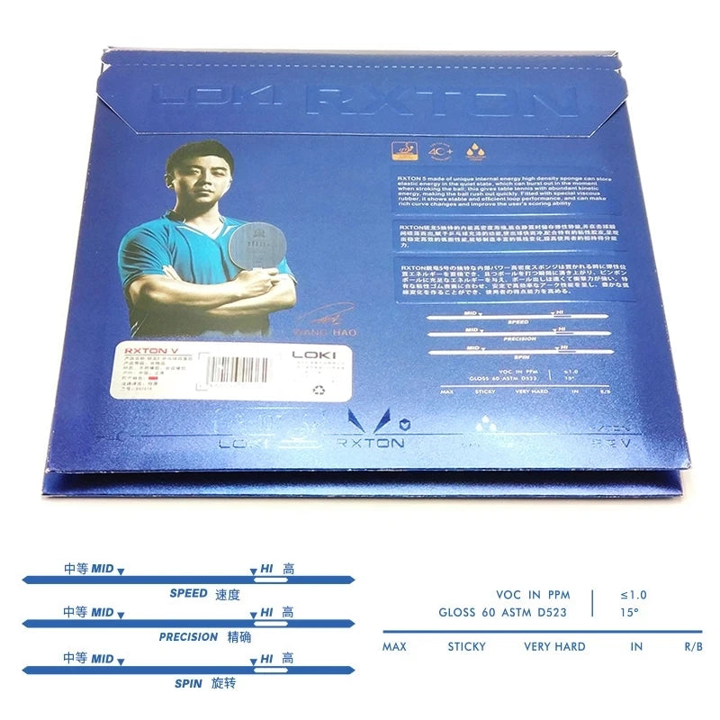 LOKI RXTON 5 High Elasticity Table Tennis Rubber Sticky Red Ping Pong Rubber Pips In High-density Sponge Black Pingpong Rubber GreatEagleInc