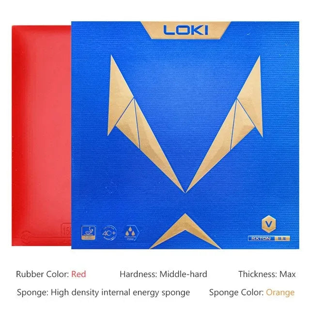 LOKI RXTON 5 High Elasticity Table Tennis Rubber Sticky Red Ping Pong Rubber Pips In High-density Sponge Black Pingpong Rubber GreatEagleInc