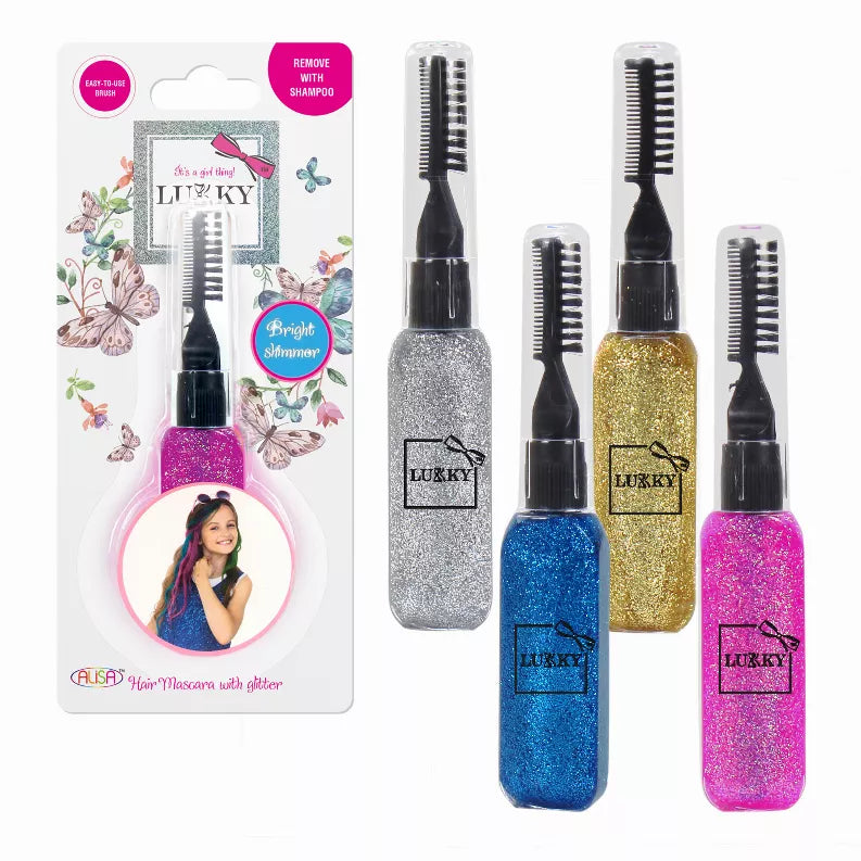 LUKKY Hair Mascara with glitter x 0.51 fl.oz., assortment of 12 pieces Alisa Toys, Inc