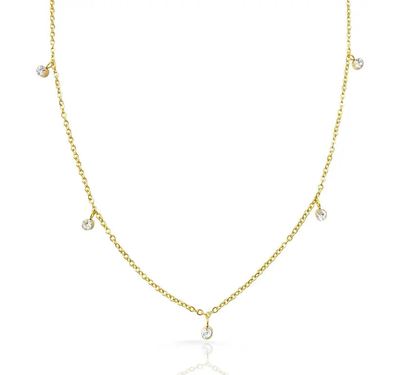 LYDIA GOLD DIAMOND STATION NECKLACE Mai Desiree