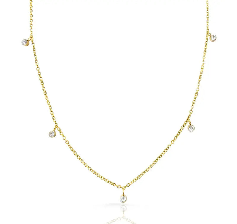 LYDIA GOLD DIAMOND STATION NECKLACE Mai Desiree