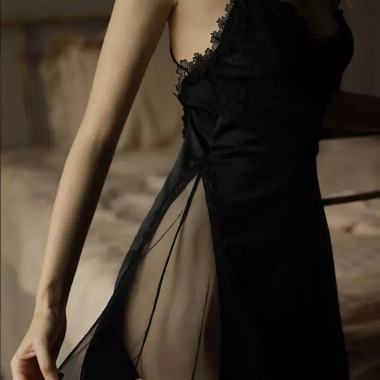 La Belle Fantastique Deep v open back see-through sexy night dress (2 piece set) La Belle Fantastique