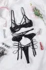 La Belle Fantastique Sexy Printed Mesh Bralette (3 Piece Set) La Belle Fantastique