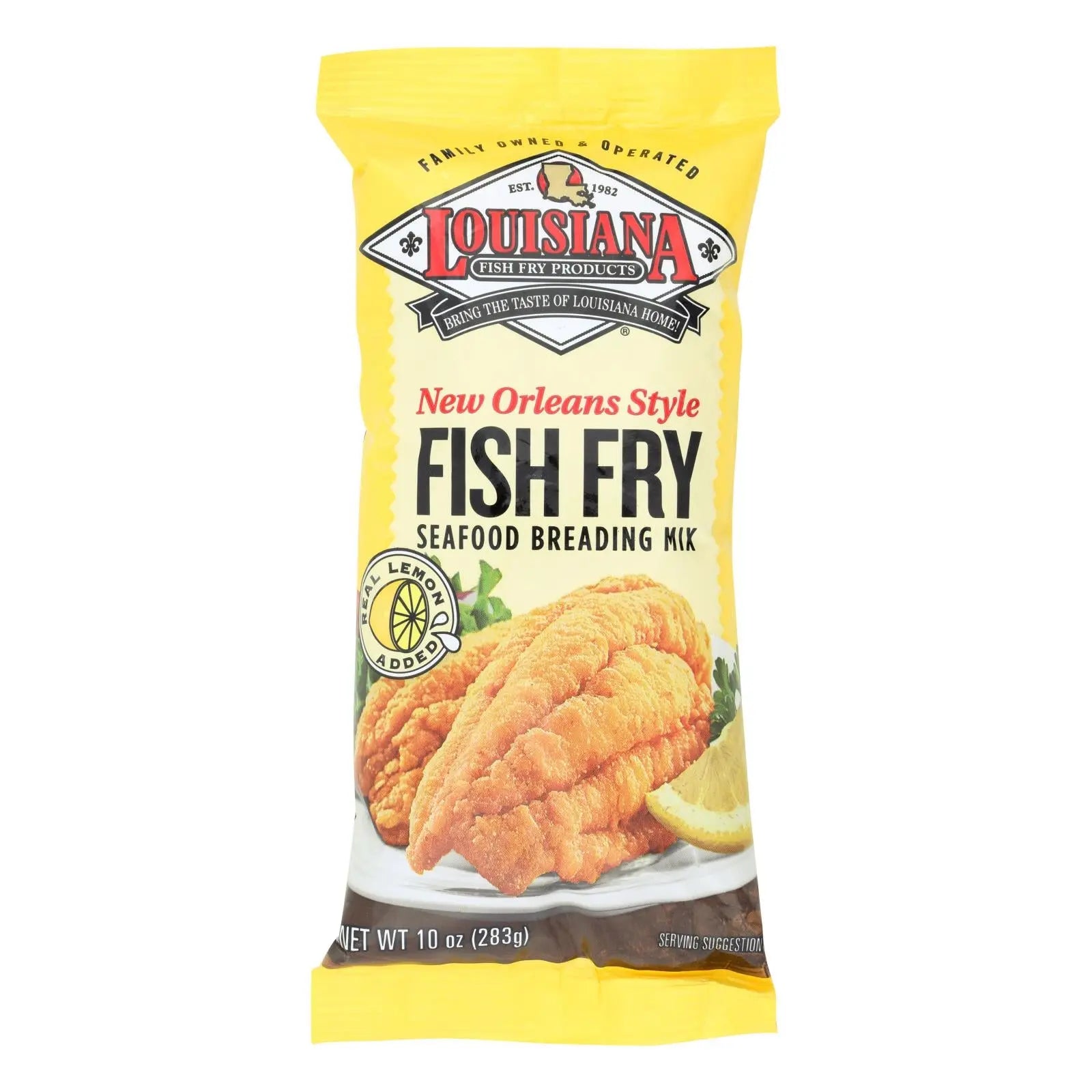 La Fish Fry New Orleans Style - Lemon - Case Of 12 - 10 Oz. Louisiana Fish Fry