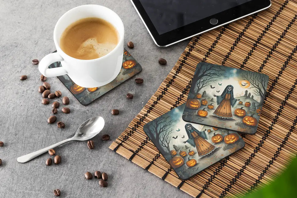 La Llorona Skeleton Spooky Halloween Foam Coasters Caroline's Treasures