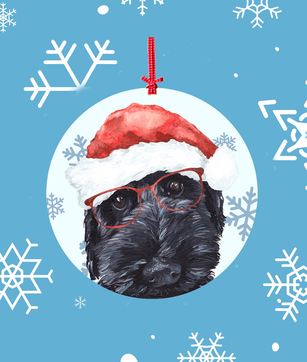 Labradoodle Black -   Hippie Hound Studios Christmas Tree Ornament Best of Breed