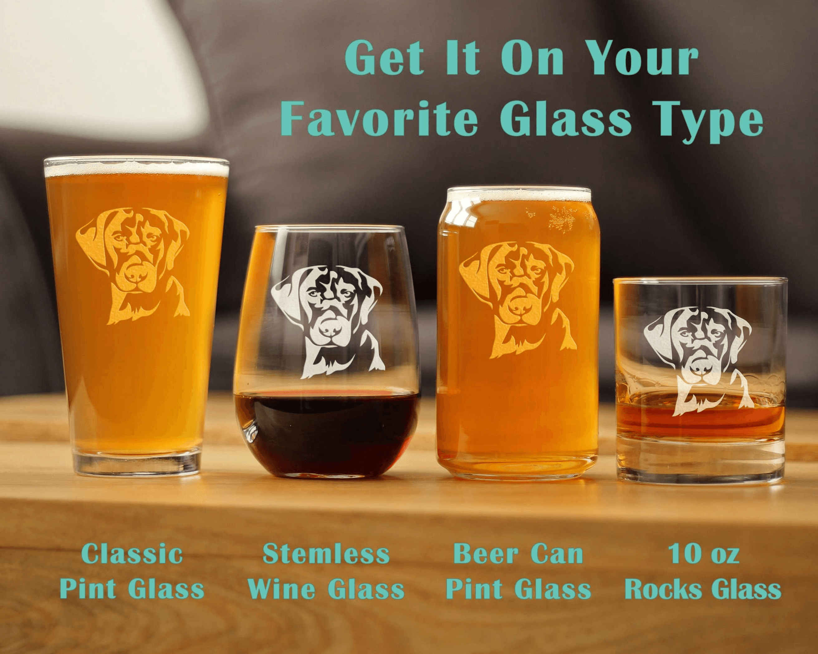 Labrador Face Beer Can Pint Glass - Black Lab Dog Gifts Bevvee