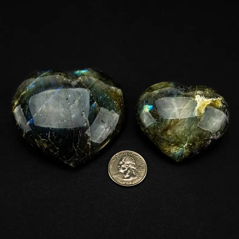 Labradorite | Heart | A Quality | 50-70mm | Madagascar Pelham Grayson Rose