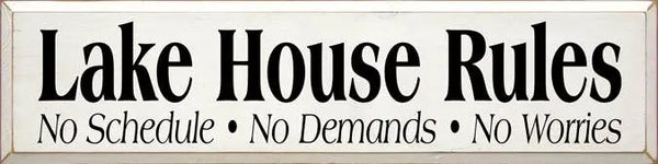 Lake House Rules Wood Sign Sawdust City