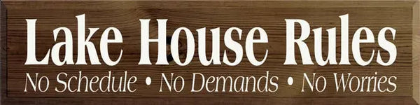 Lake House Rules Wood Sign Sawdust City