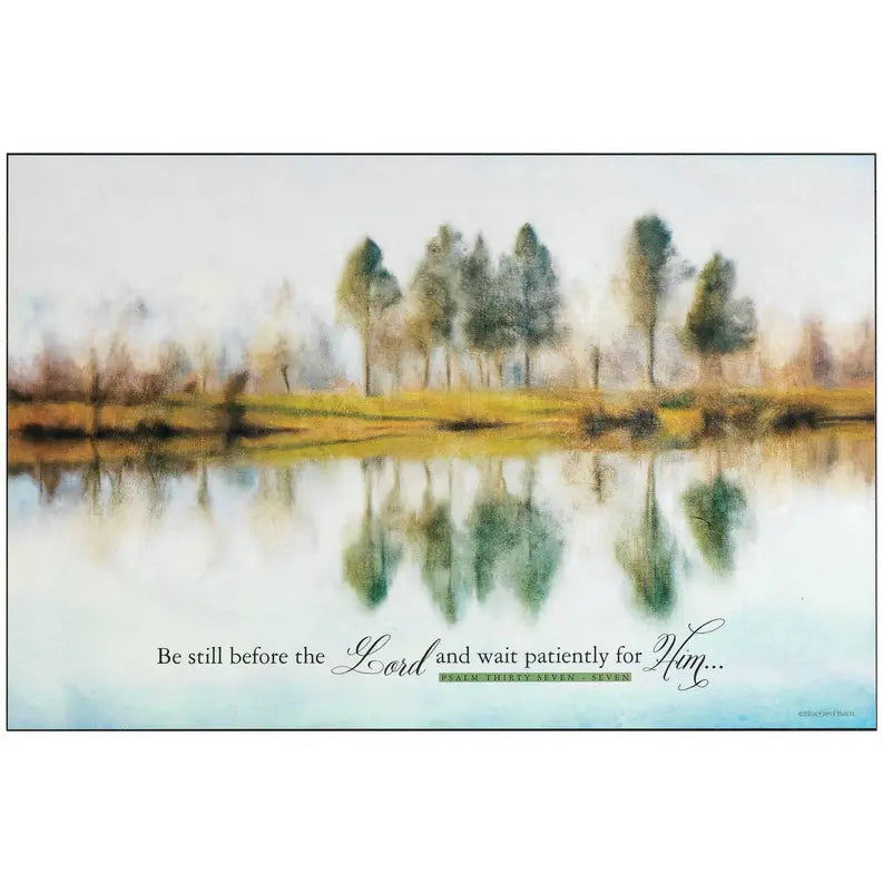 Lake Reflections Psalm 37:7 Wall Plaque Dicksons Inc