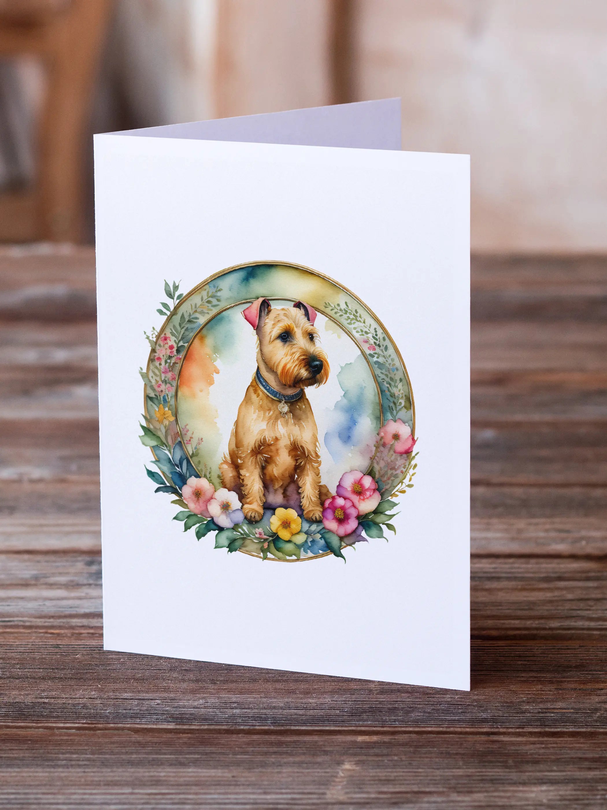 Lakeland Terrier and Flowers Greeting Cards Pack of 8 Caroline's Treasures