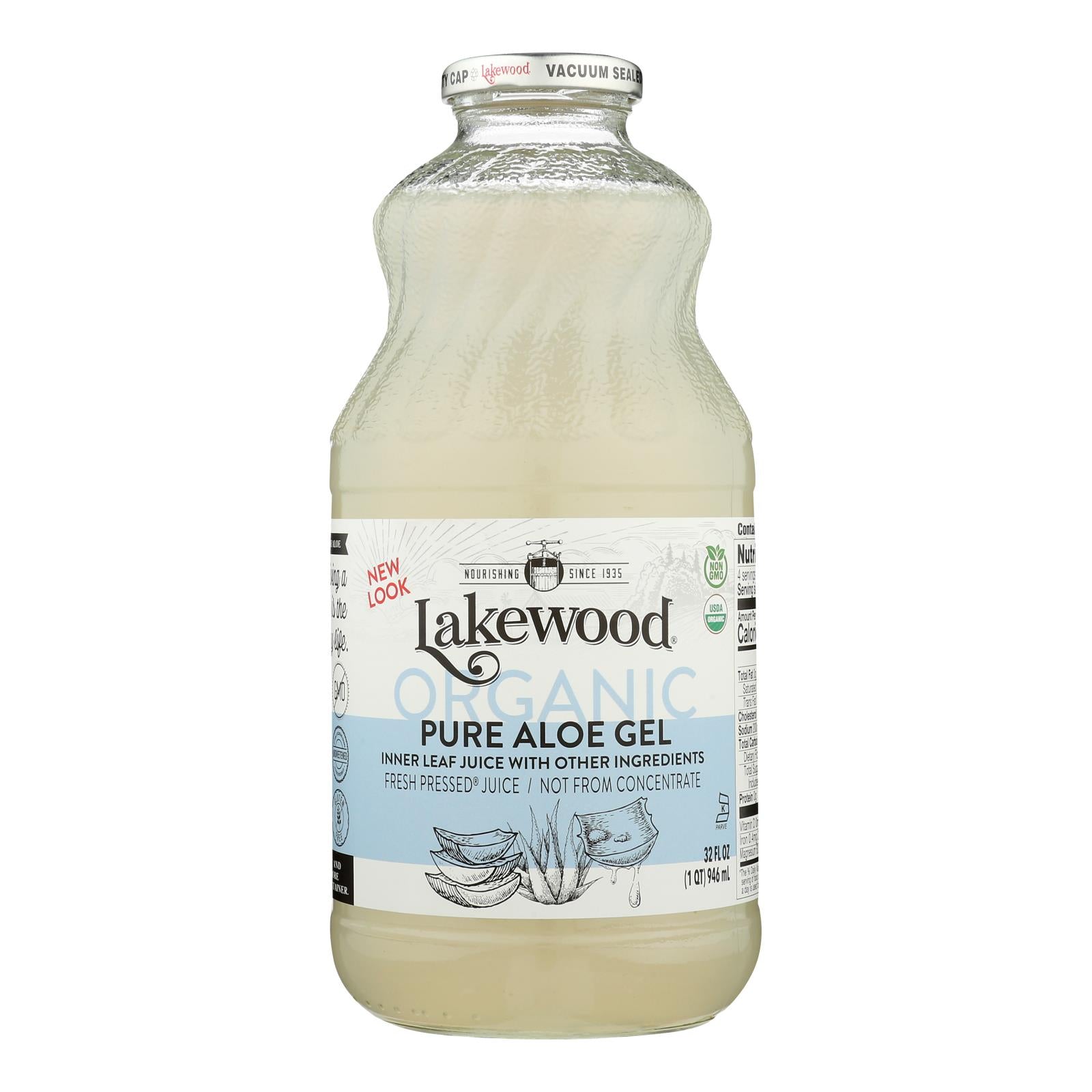 Lakewood Organic Aloe Vera Gel Juice - 32 Oz Lakewood