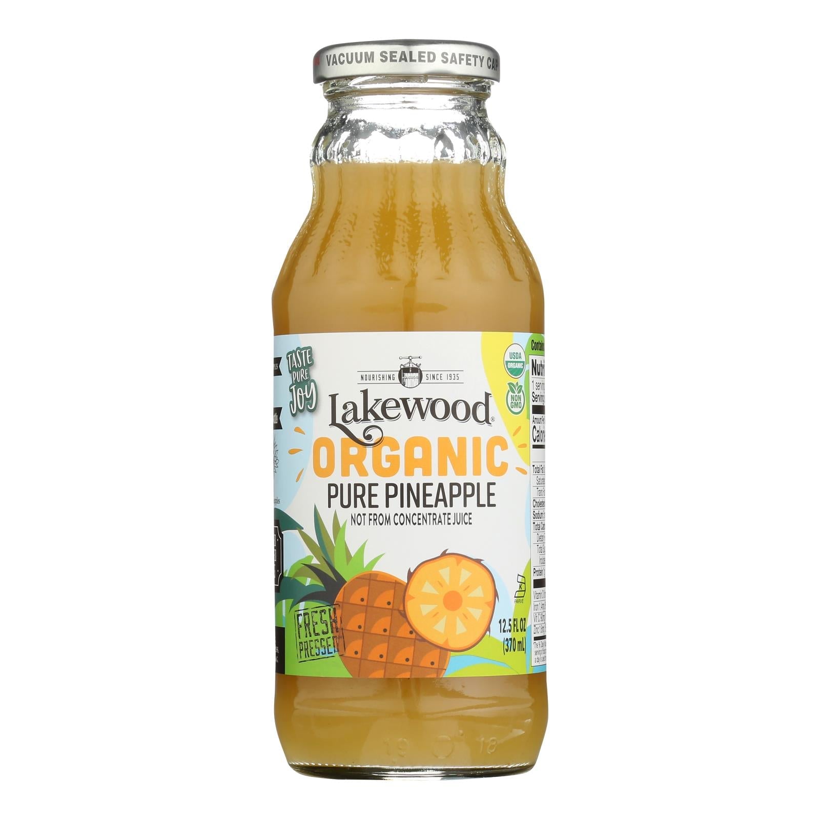 Lakewood Pineapple Juice - Pineapple - Case Of 12 - 12.5 Fl Oz. Lakewood
