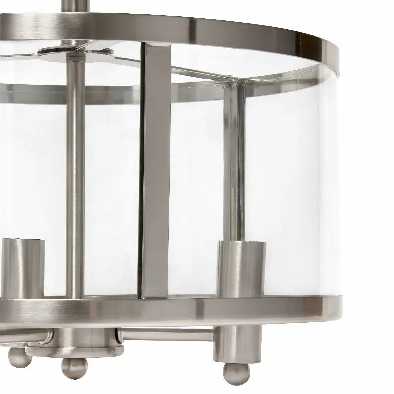 Lalia Home 3-Light 13" Industrial Farmhouse Glass and Metallic Accented Semi-flushmount All The Rages, Inc.