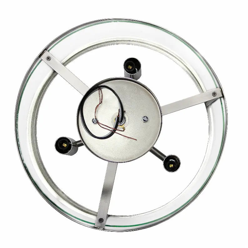 Lalia Home 3-Light 13" Industrial Farmhouse Glass and Metallic Accented Semi-flushmount All The Rages, Inc.