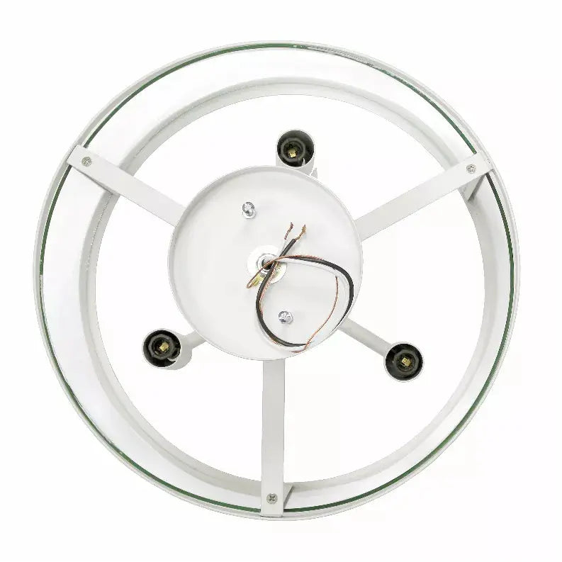 Lalia Home 3-Light 13" Industrial Farmhouse Glass and Metallic Accented Semi-flushmount All The Rages, Inc.
