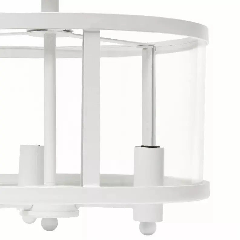 Lalia Home 3-Light 13" Industrial Farmhouse Glass and Metallic Accented Semi-flushmount All The Rages, Inc.