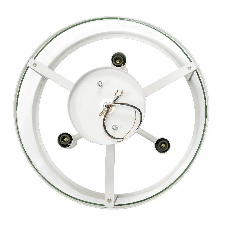 Lalia Home 3-Light 13" Industrial Farmhouse Glass and Metallic Accented Semi-flushmount All The Rages, Inc.