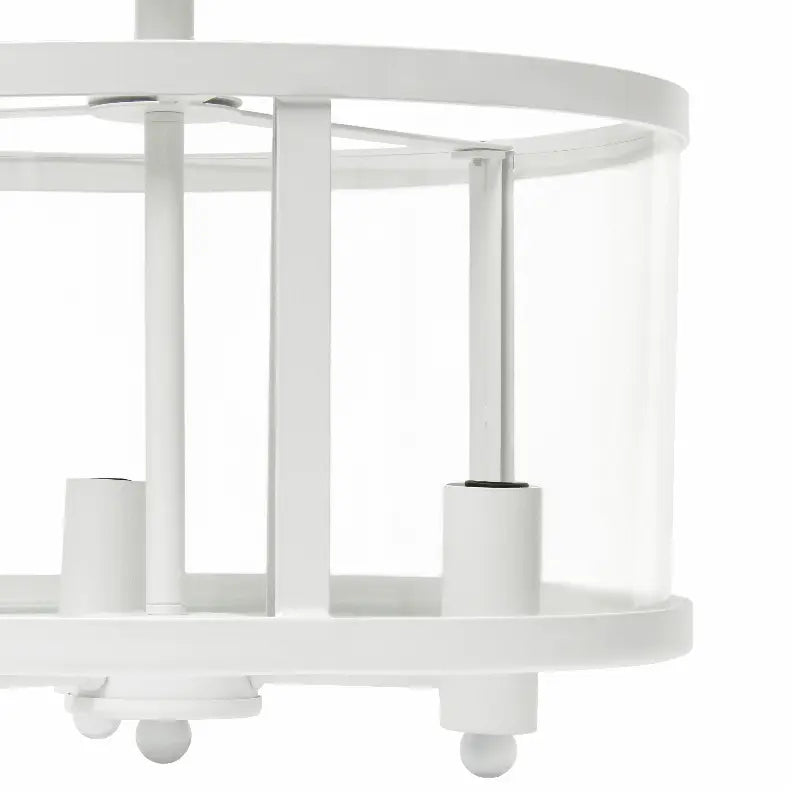 Lalia Home 3-Light 13" Industrial Farmhouse Glass and Metallic Accented Semi-flushmount All The Rages, Inc.