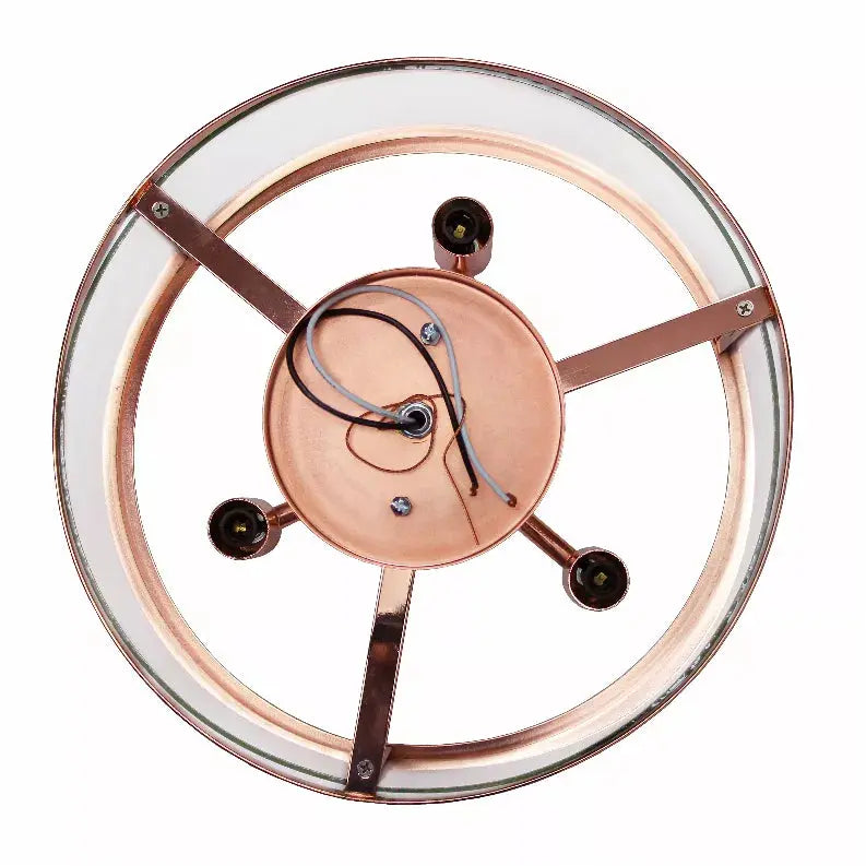 Lalia Home 3-Light 13" Industrial Farmhouse Glass and Metallic Accented Semi-flushmount All The Rages, Inc.