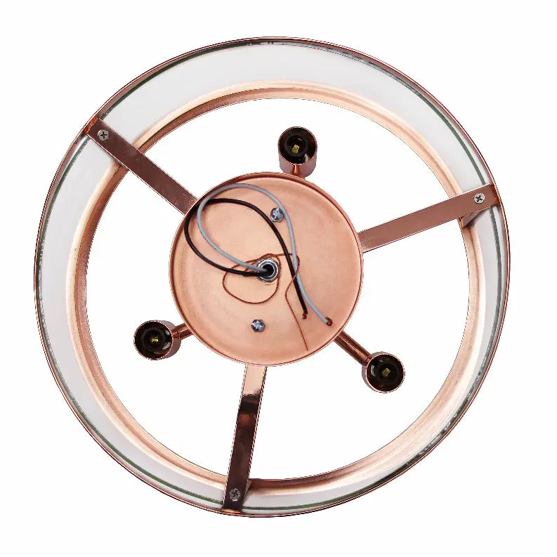Lalia Home 3-Light 13" Industrial Farmhouse Glass and Metallic Accented Semi-flushmount All The Rages, Inc.
