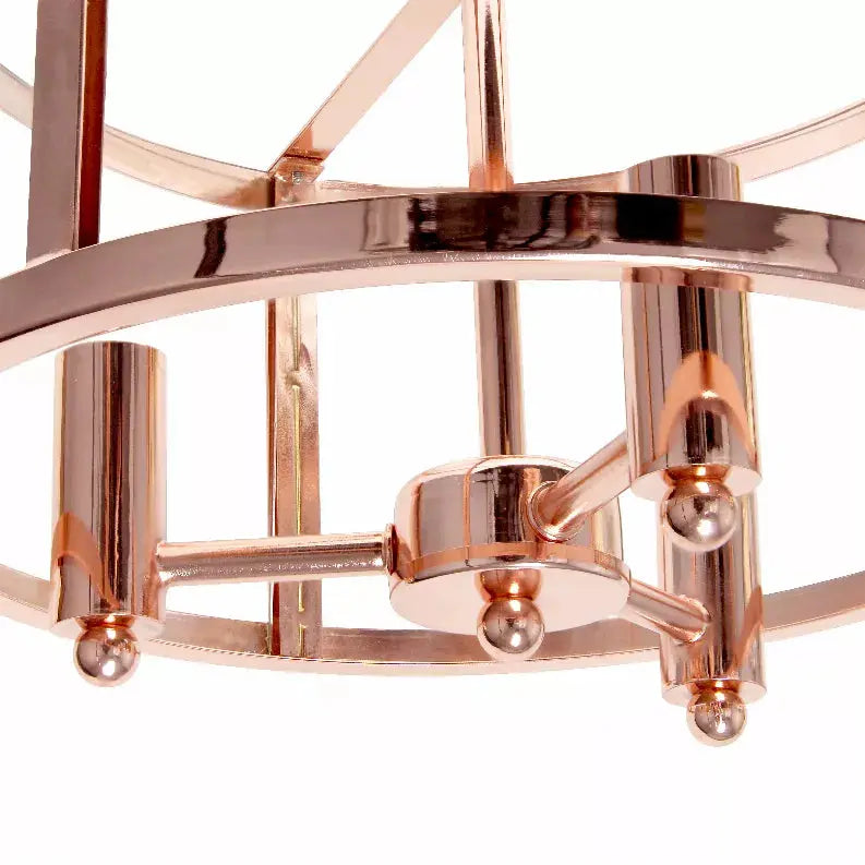 Lalia Home 3-Light 13" Industrial Farmhouse Glass and Metallic Accented Semi-flushmount All The Rages, Inc.