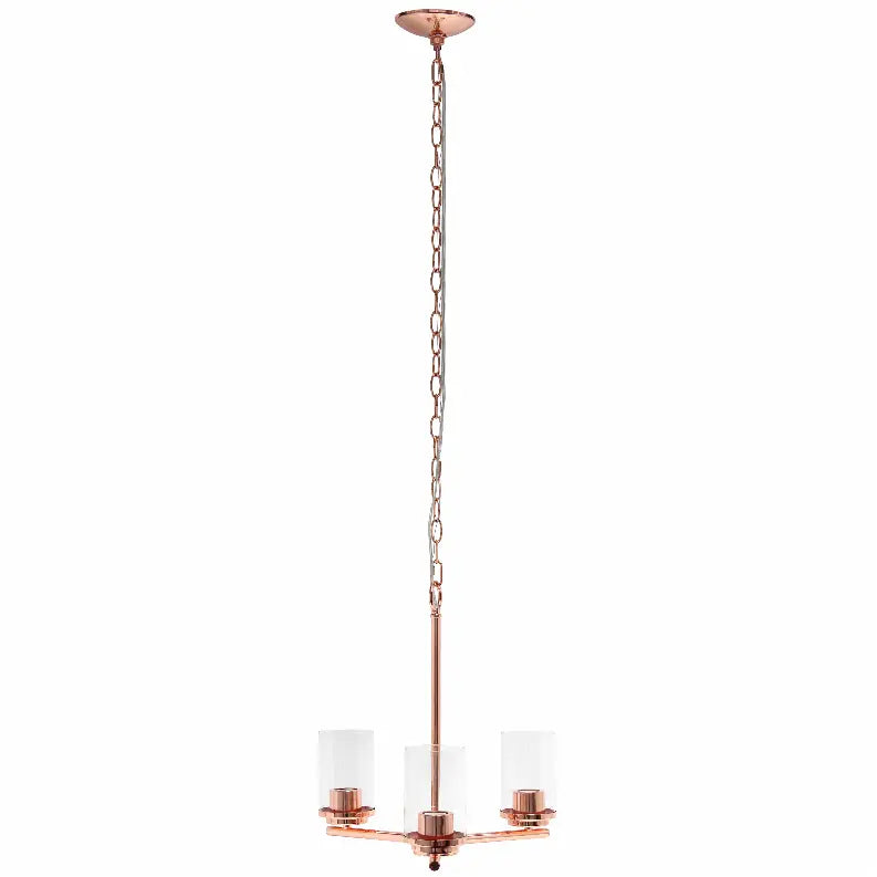 Lalia Home 3-Light 15" Classic Contemporary Clear Glass and Metal Hanging Pendant Chandelier All The Rages, Inc.