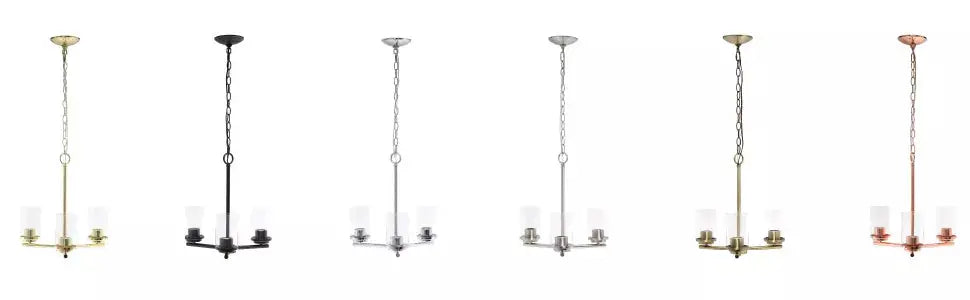 Lalia Home 3-Light 15" Classic Contemporary Clear Glass and Metal Hanging Pendant Chandelier All The Rages, Inc.