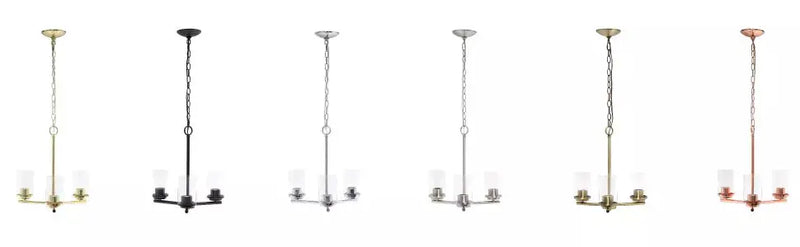 Lalia Home 3-Light 15" Classic Contemporary Clear Glass and Metal Hanging Pendant Chandelier All The Rages, Inc.