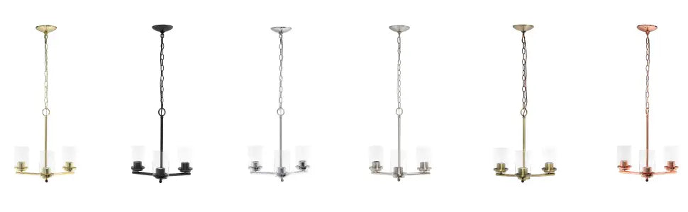 Lalia Home 3-Light 15" Classic Contemporary Clear Glass and Metal Hanging Pendant Chandelier All The Rages, Inc.