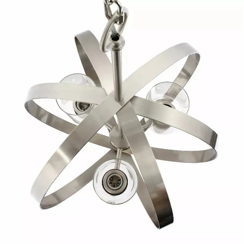 Lalia Home 3-Light 18" Adjustable Industrial Globe Hanging Metal and Clear Glass Ceiling Pendant All The Rages, Inc.