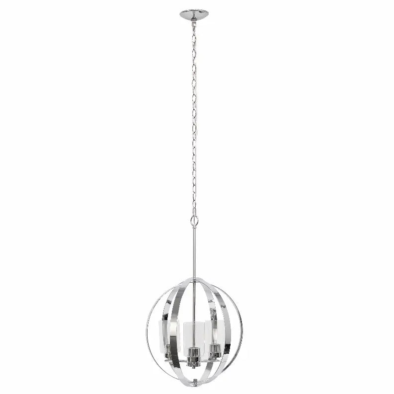 Lalia Home 3-Light 18" Adjustable Industrial Globe Hanging Metal and Clear Glass Ceiling Pendant All The Rages, Inc.