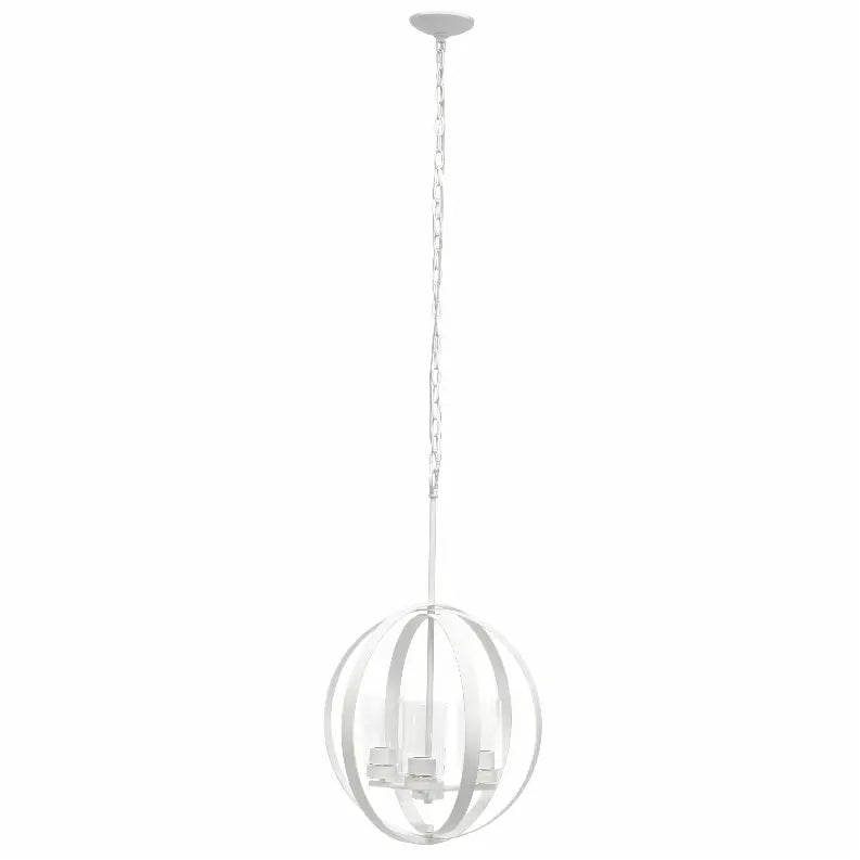 Lalia Home 3-Light 18" Adjustable Industrial Globe Hanging Metal and Clear Glass Ceiling Pendant All The Rages, Inc.