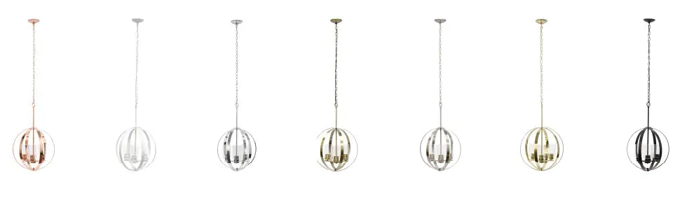 Lalia Home 3-Light 18" Adjustable Industrial Globe Hanging Metal and Clear Glass Ceiling Pendant All The Rages, Inc.