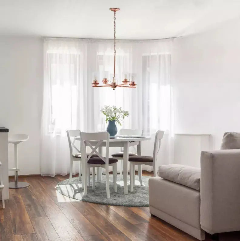 Lalia Home 5-Light 20.5" Classic Contemporary Clear Glass and Metal Hanging Pendant Chandelier All The Rages, Inc.