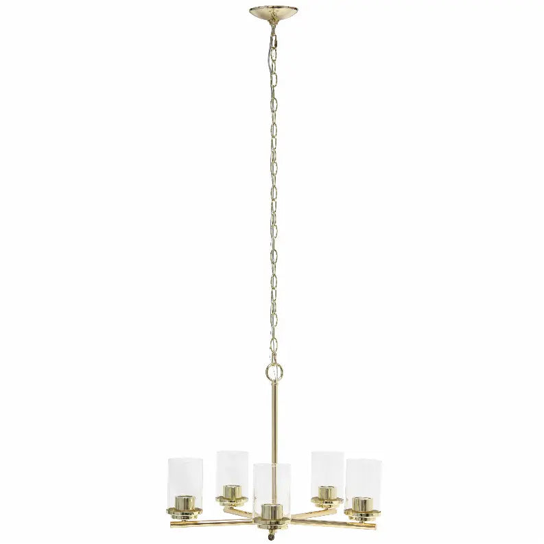 Lalia Home 5-Light 20.5" Classic Contemporary Clear Glass and Metal Hanging Pendant Chandelier All The Rages, Inc.