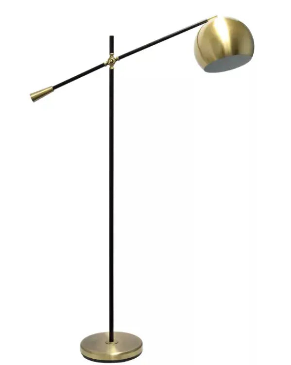 Lalia Home Black Matte Swivel Floor Lamp with Inner White Dome Shade All The Rages, Inc.