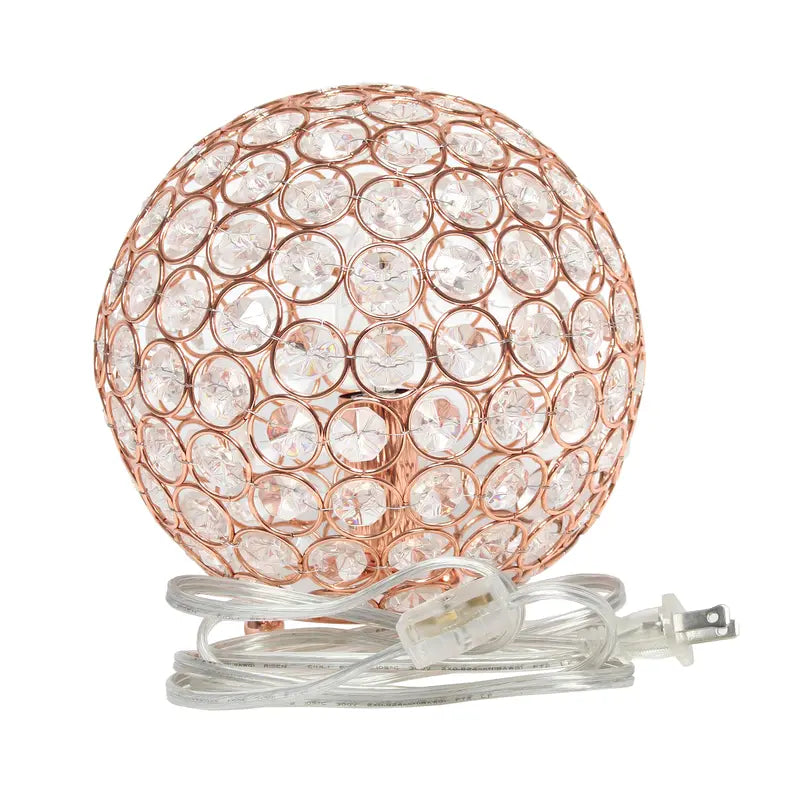 Lalia Home Elipse Medium Contemporary Metal Crystal Round Sphere Glamourous Orb Table Lamp All The Rages, Inc.
