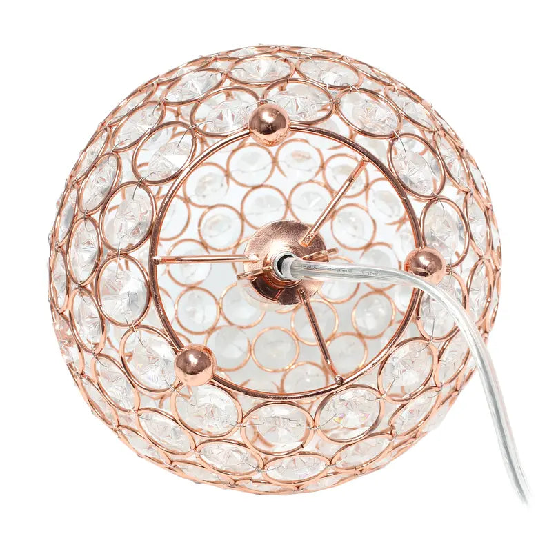 Lalia Home Elipse Medium Contemporary Metal Crystal Round Sphere Glamourous Orb Table Lamp All The Rages, Inc.