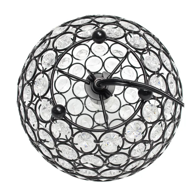 Lalia Home Elipse Medium Contemporary Metal Crystal Round Sphere Glamourous Orb Table Lamp All The Rages, Inc.
