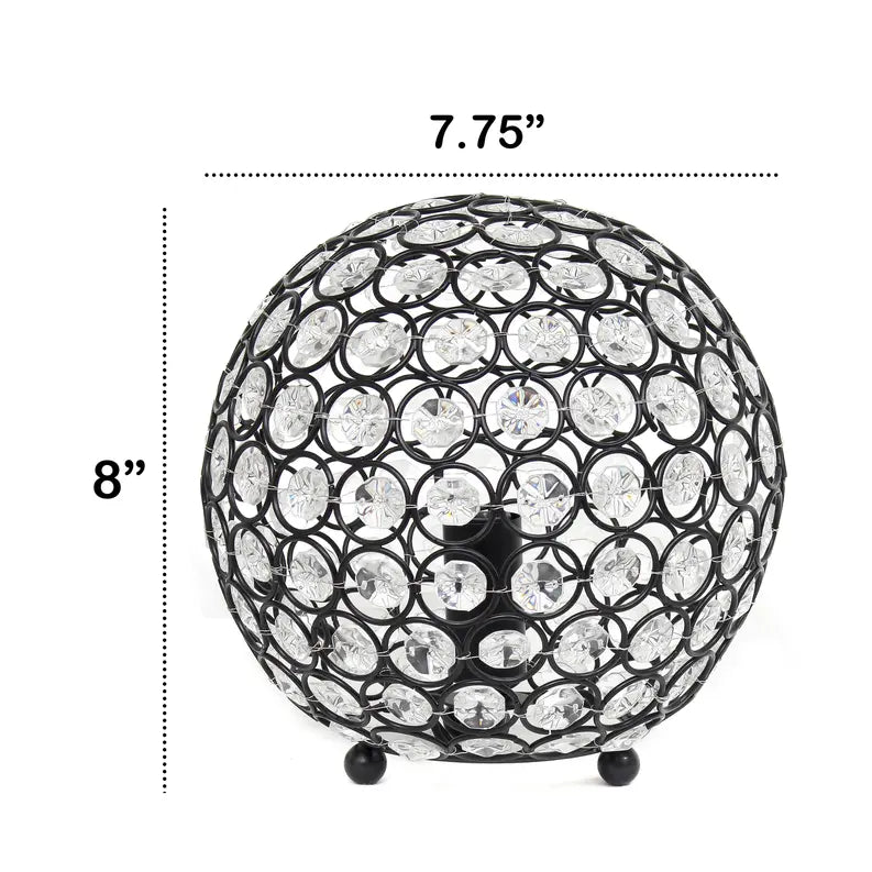 Lalia Home Elipse Medium Contemporary Metal Crystal Round Sphere Glamourous Orb Table Lamp All The Rages, Inc.