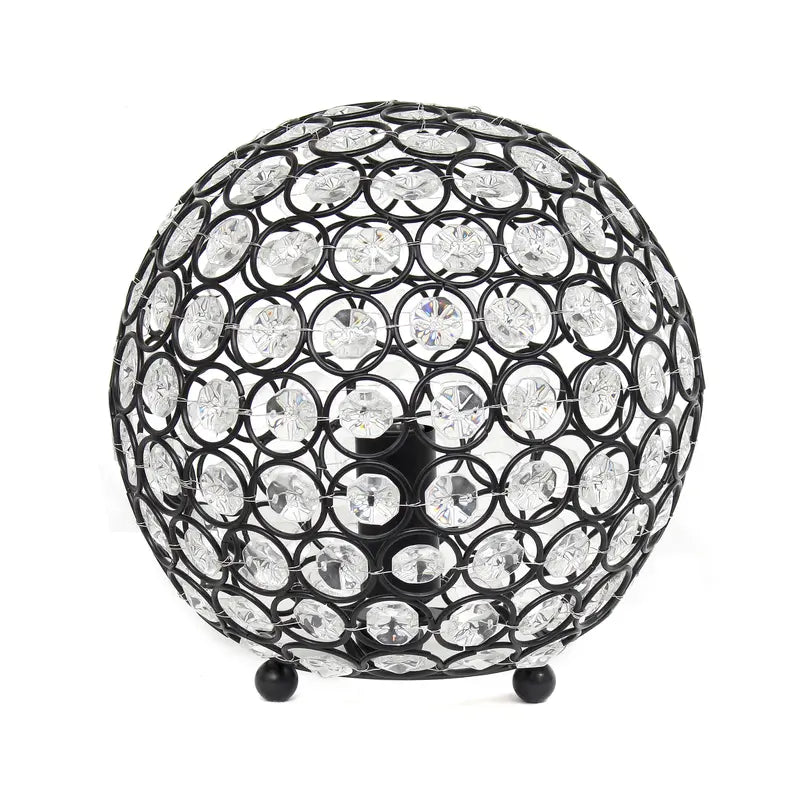 Lalia Home Elipse Medium Contemporary Metal Crystal Round Sphere Glamourous Orb Table Lamp All The Rages, Inc.