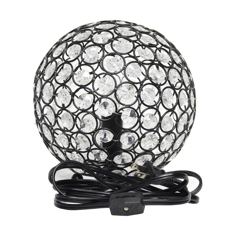 Lalia Home Elipse Medium Contemporary Metal Crystal Round Sphere Glamourous Orb Table Lamp All The Rages, Inc.