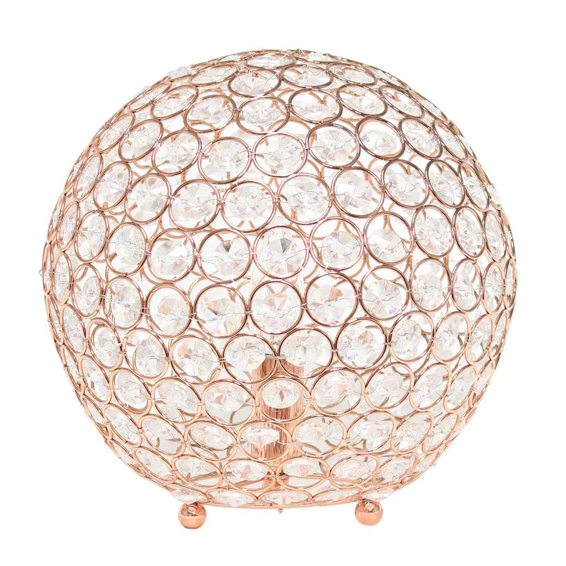 Lalia Home Elipse Medium Contemporary Metal Crystal Round Sphere Glamourous Orb Table Lamp All The Rages, Inc.